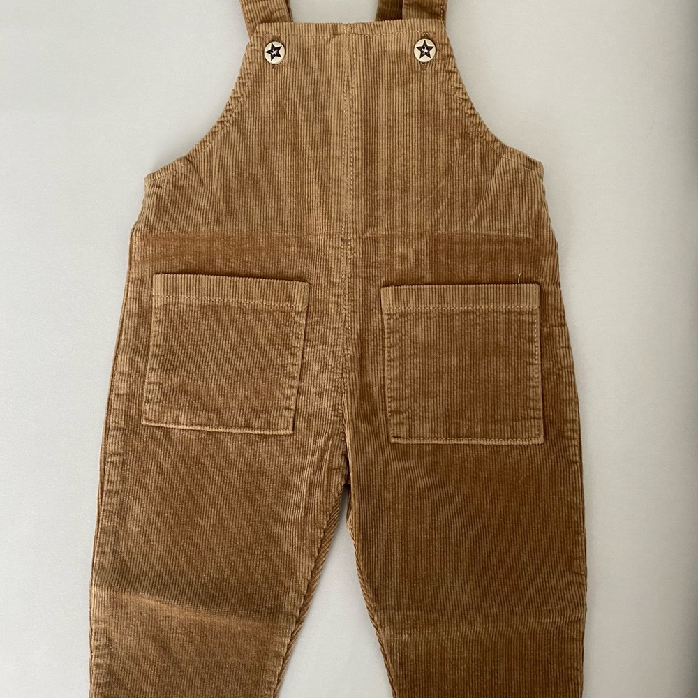Kids Corduroy Overalls - Brown